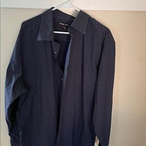 Michael Kors Men's Dark Blue Dotted Shirt